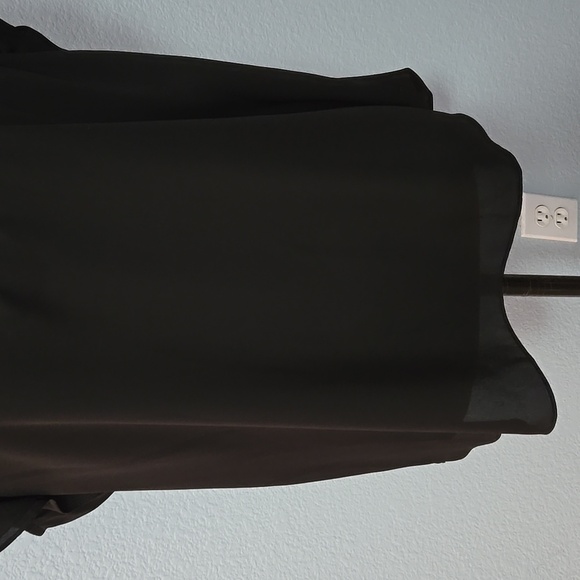 VERONICA M Sleeveless V Neck Tank Top With Ruffles In Black Sz XL - Picture 3 of 11